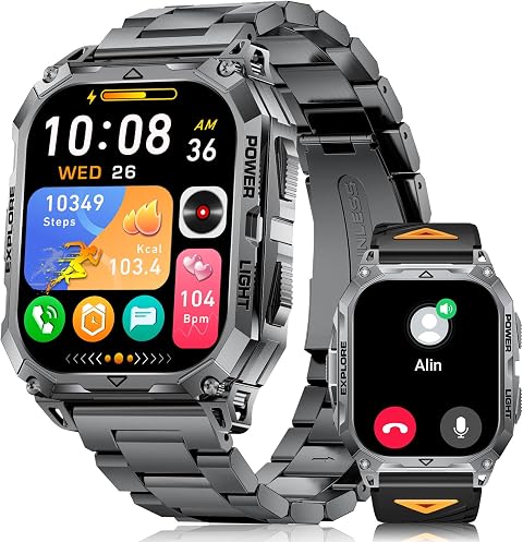 Smartwatch Uomo 1000mAh 2.01" HD IP68 Militare 110+ Sport 200+ Quadr | Grande schermo durata batteria estremamente lunga monitoraggio salute 110+ modalità sportive
