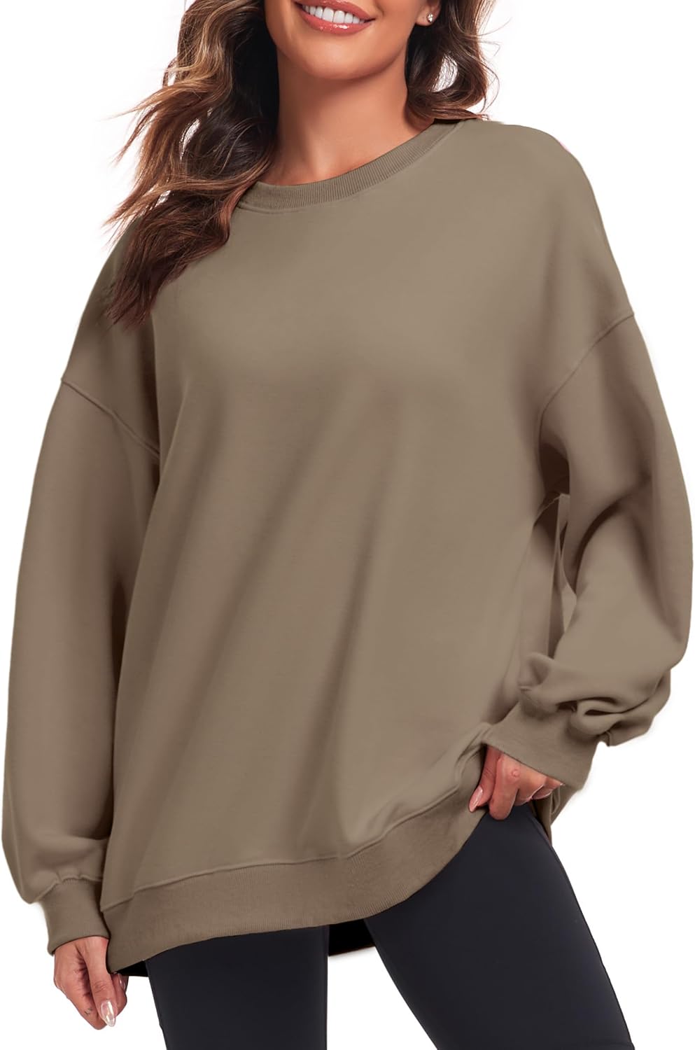 Oversized Sweatshirt for Women Crew Neck Fleece Sweatshirt Casual Long Sleeve Pullover Tops Trendy Clothes - Image 6