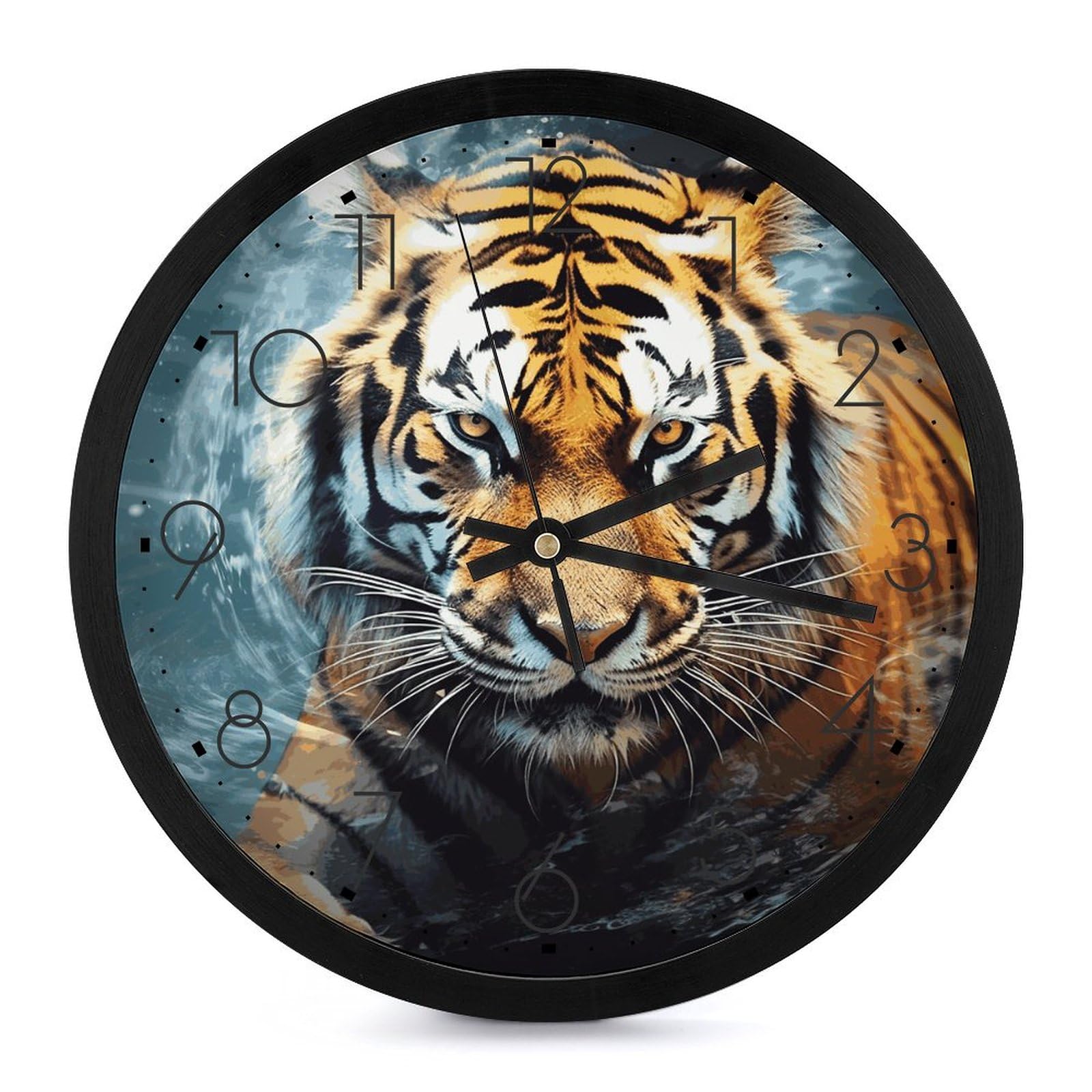 Horloge murale numérique à piles design tigre cool pour décorer votre salon moderne