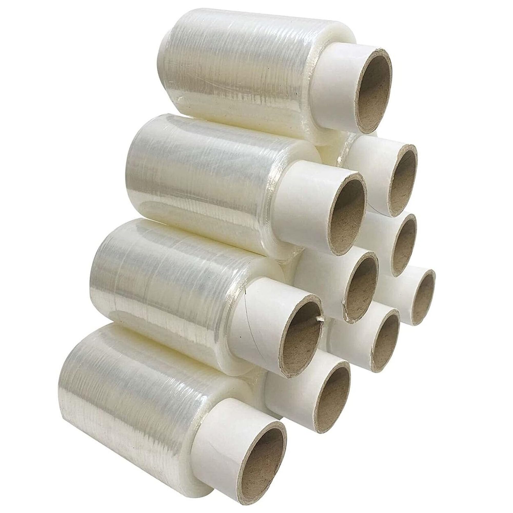 100mm Clear Mini Stretch Shrink Wrap 150m Long Roll Mini Core 17mu Pallet Wrap, Cling Film, Plastic Wrap Packaging for Removals, Industrial & Warehouse Use (6)