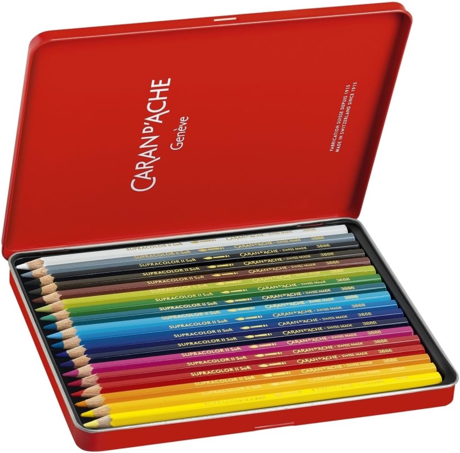 CREATIVE ART MATERIALS Caran D'ache Supracolor Metal Box Set Of 18 (3888.318)