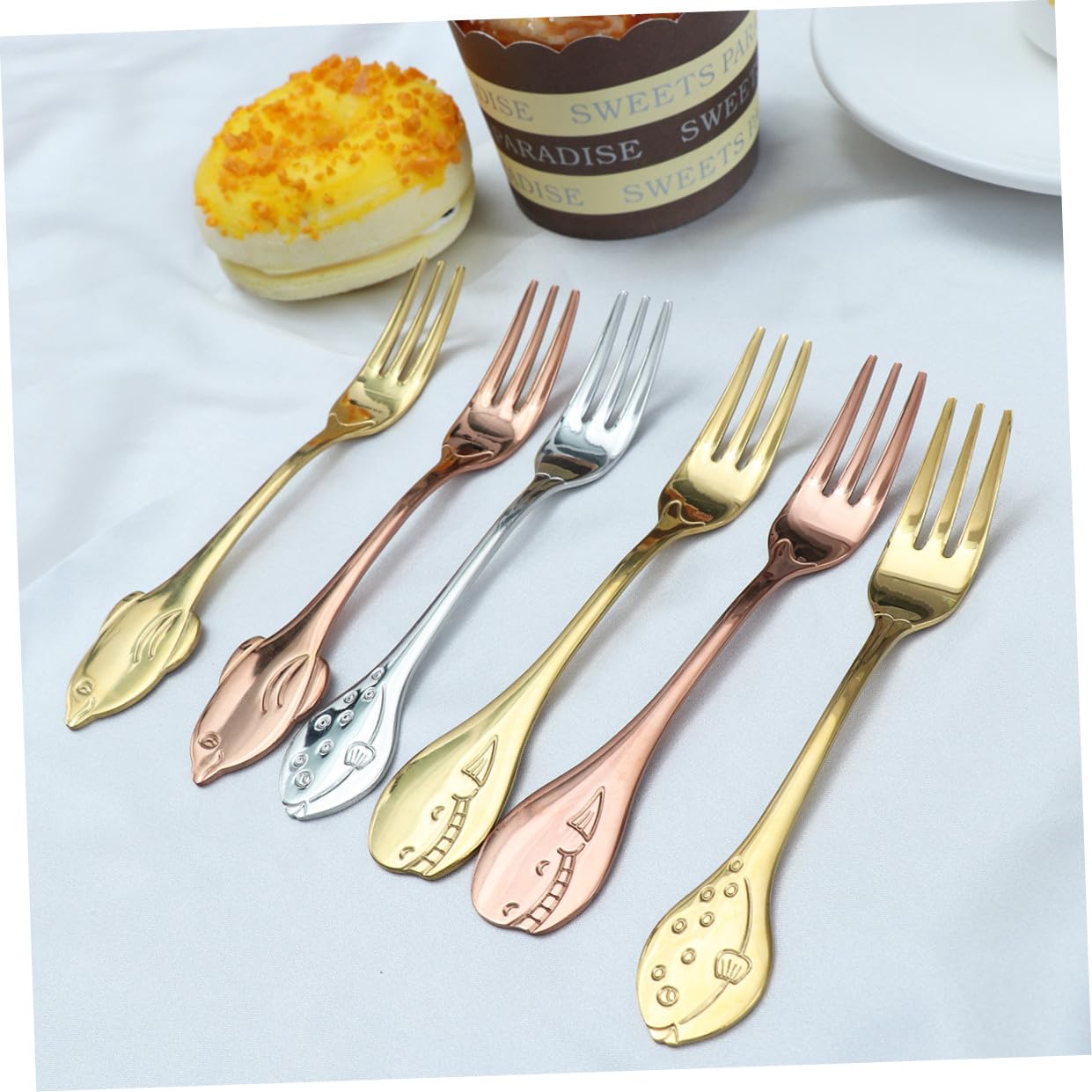 Amosfun 18 Pièces Fourchette Alimentaire Fourchettes À Dessert En Étui À Tronçonneuse Couverts En Acier Inoxydable Petites Fourchettes À Dessert Mini À Dessert