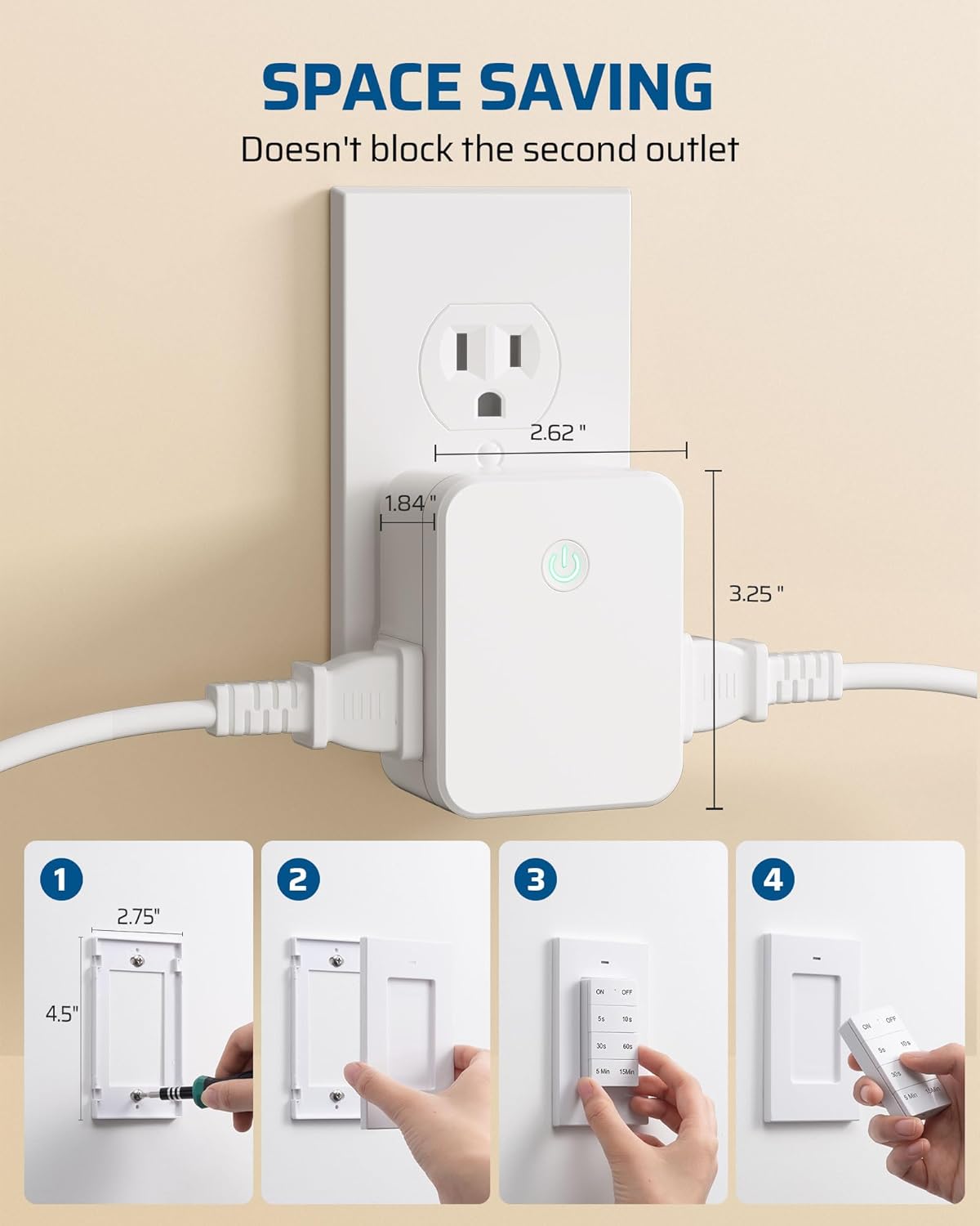 DEWENWILS Remote Control Outlet, 5s/10s/30s/60s/5min/15min Timer Outlet, 100FT RF Range Garbage Disposal Button