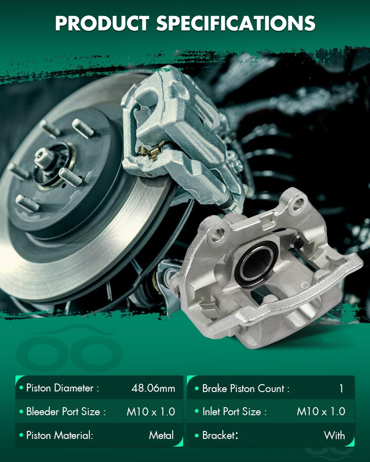 SCITOO Rear Right Brake Caliper With Bracket 18B4805 Compatible For Buick 2004-2007 For Chevrolet 2002-2009 For GMC 2002-2009 For Isuzu 2003-2008