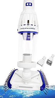 POOL SHARK Max Cordless Pool Vacuum Full Hour of Strong Suction for Deep Pool Cleaning, Handheld Rechargeable Pool Cleaner with Roller and Heavy Duty Brushes for Inground and Above Ground Pools