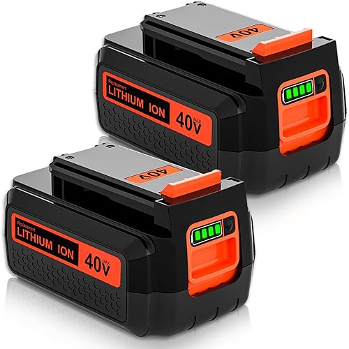 Paquete de 2 baterías de repuesto LBX2040 de 3000 mAh de 40 voltios para Black and Decker 40 V batería compatible con baterías de litio de 40