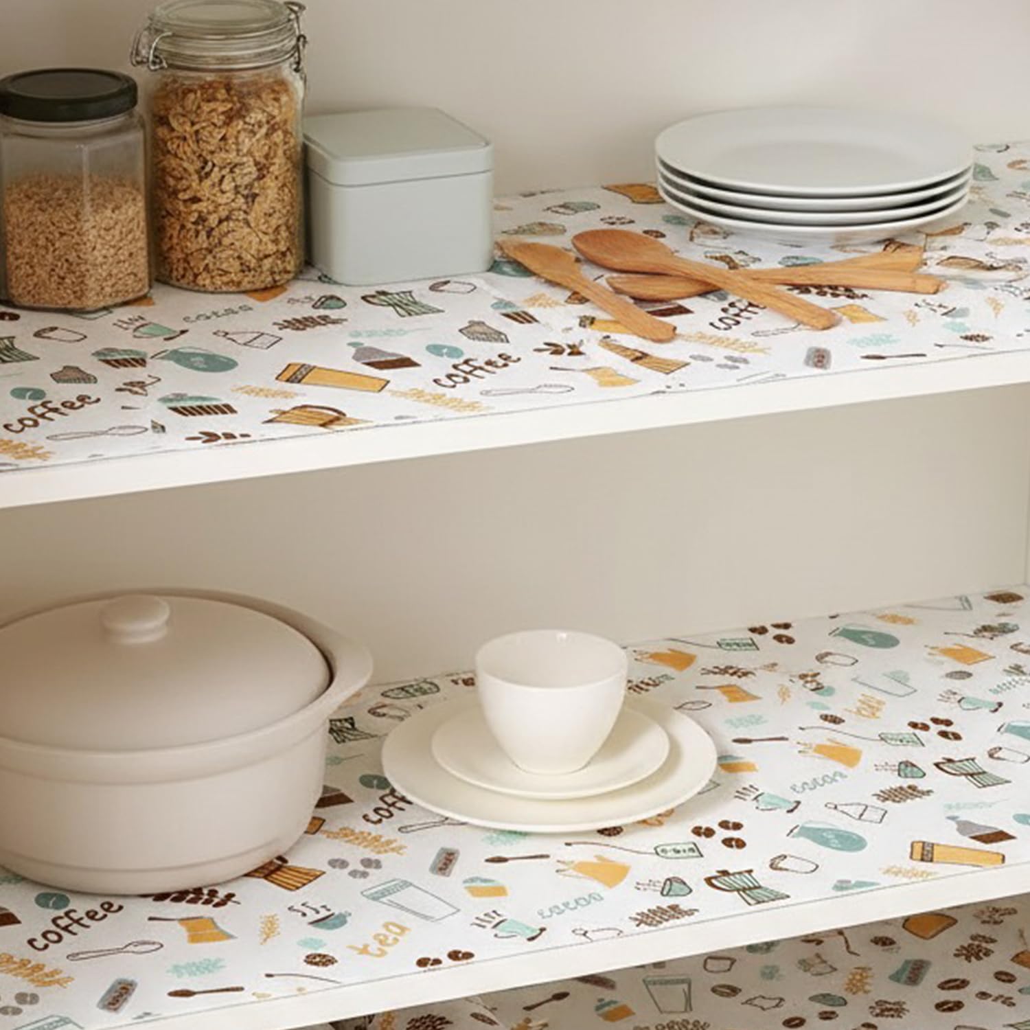 Senego by Trendy Home Anti-Slip Mat for Kitchen, Drawer & Cabinet Liners, Non-Slip Shelf Liner, Super Strong Food-Grade EVA, Washable, BPA-Free, Water Resistant, Brew Nest, 45 cm x 3 m