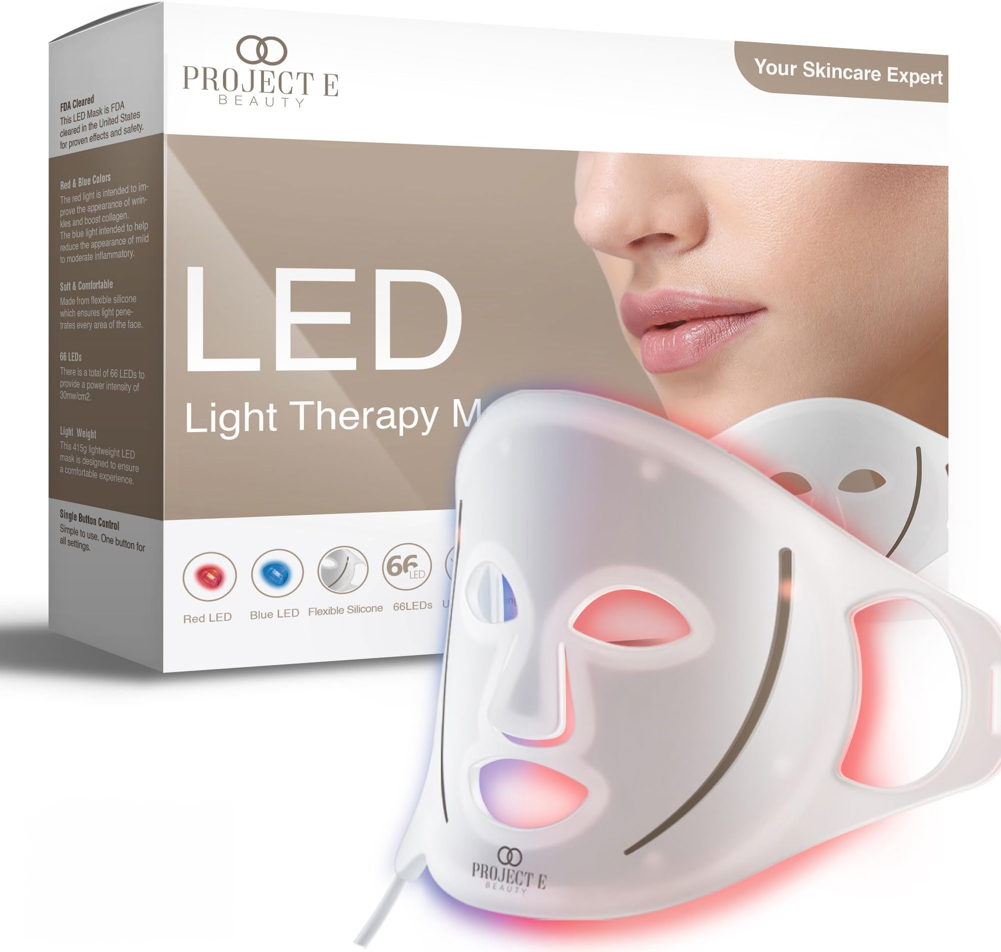 Project E Beauty LED Light Therapy Mask (Silicone Mask)