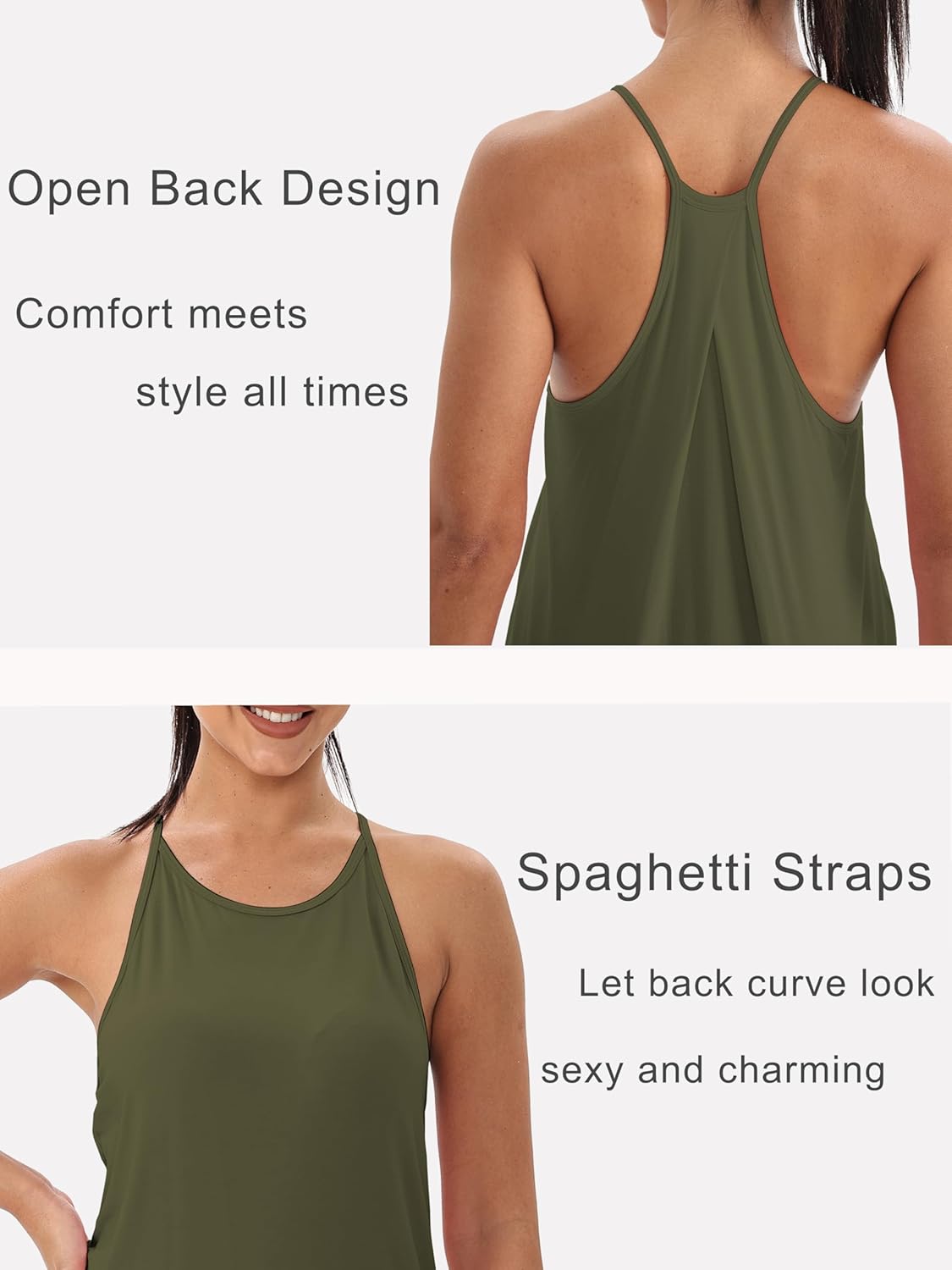 Mippo Womens Workout Tank Tops Racerback Tops Open Back Athleitc Yoga Tank Gym Tennis Shirt - Image 3