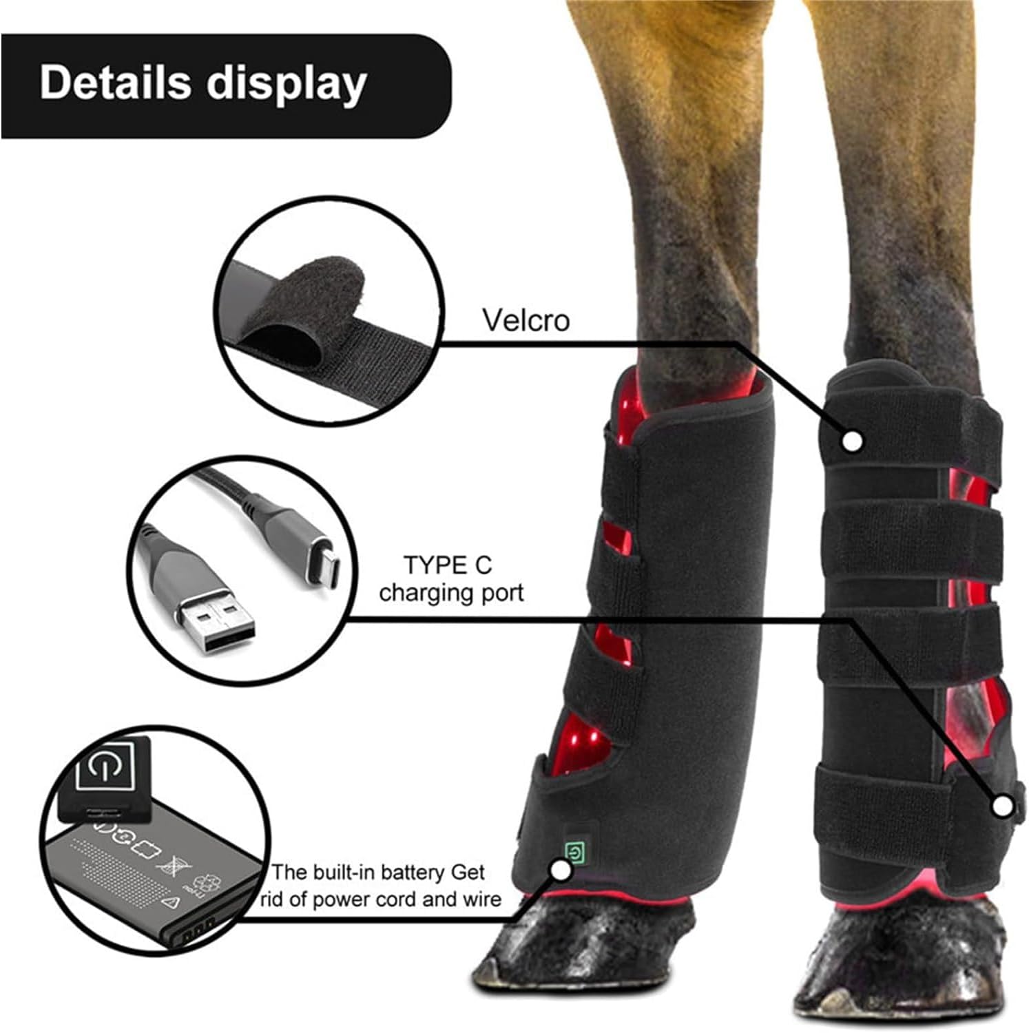 Red Light Therapy Device for Horse Leg, Near Infrared Therapy Wrap for Calf Thigh Pain Relief, 12.6'' x 8.6'' Coverage Area, for Animal Muscle Recovery