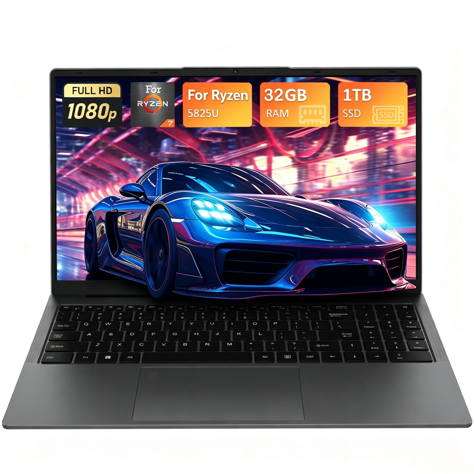 Auusda 15.6'' Laptop for Work & Students, for Ryzen 7 5825U (up to 4.5GHz)
