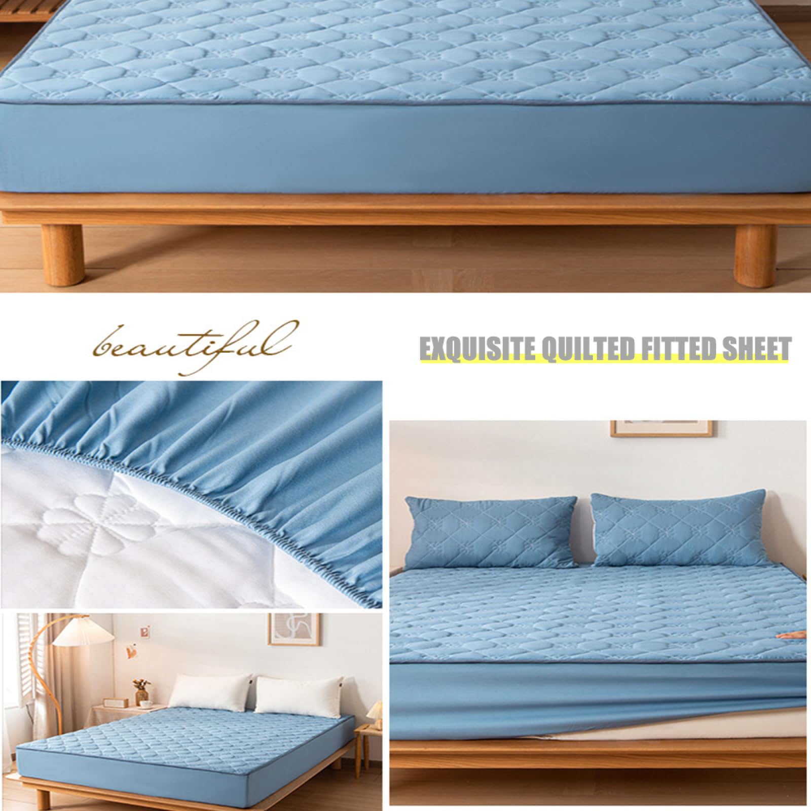 Coprimaterasso Trapuntato Super King 180x200 Cm - Morbido, Antiacaro, Con Gonna 30 Cm, Qualità Alberghiera - Foto 2