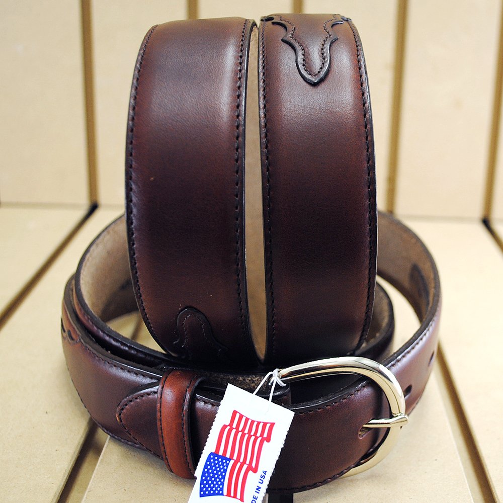 Silvercreek Men's Silver Creek Classics Oiled Western Belt Brown 36