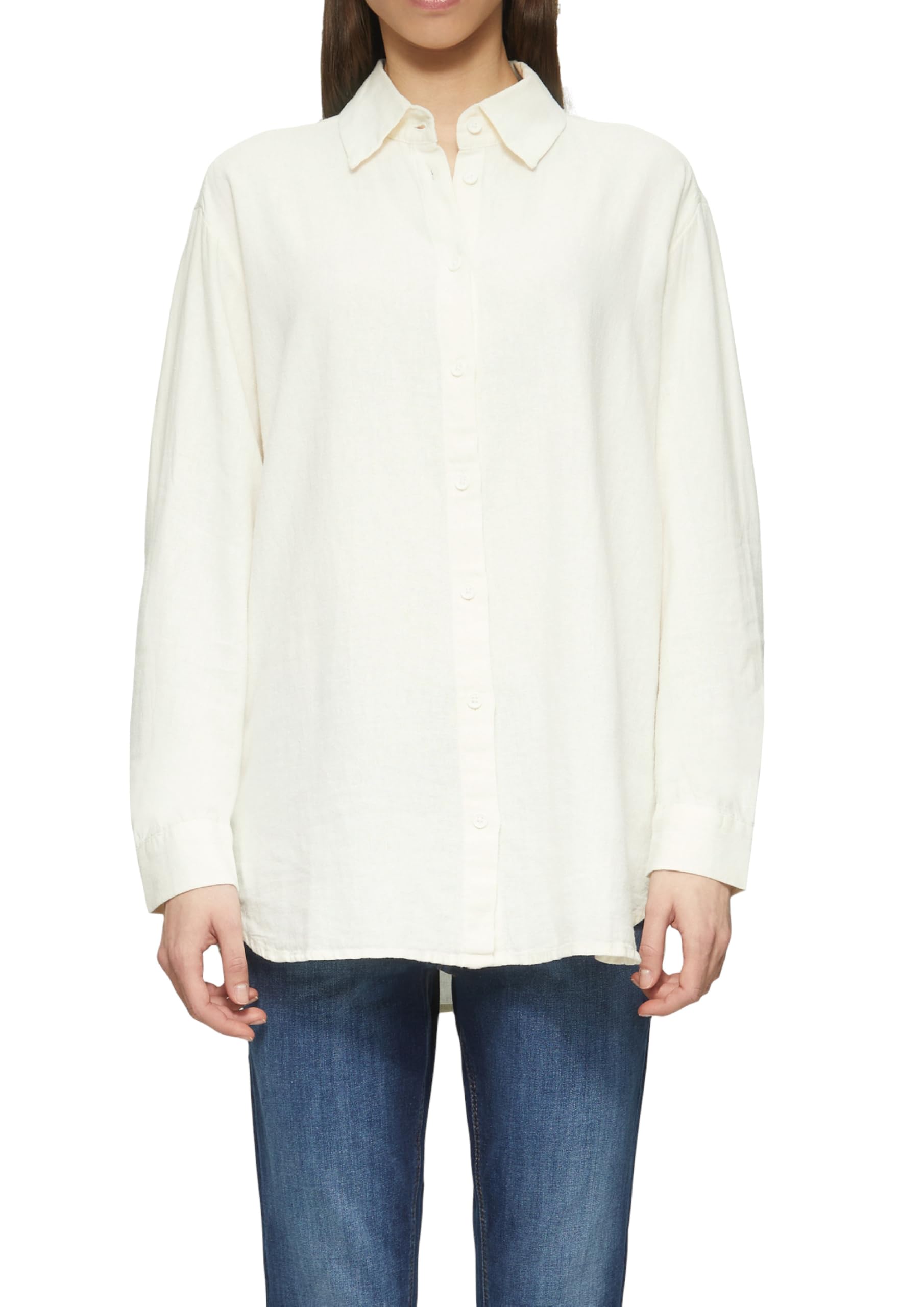 QS 2162736 Camicia a Maniche Lunghe in Lino Donna (Pacco da 1)