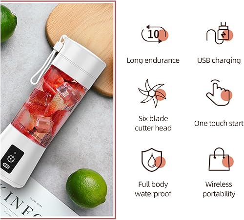 Miniatura 2 de Licuadora portátil para batidos y batidos, 2000 mAh USB recargable tamaño personal exprimidor taza eléctrica mini licuadora con USB recargable para