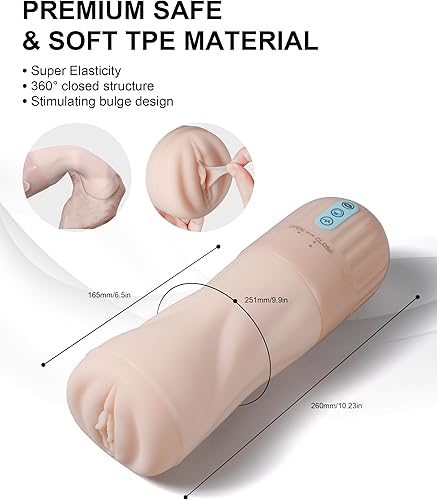 Miniatura 7 de Muñeca sexual vibratoria de 8 libras, masturbador masculino, 10 vibraciones fuertes, motor dual y 10 vibrantes, 5 chupadores, masturbador masculino