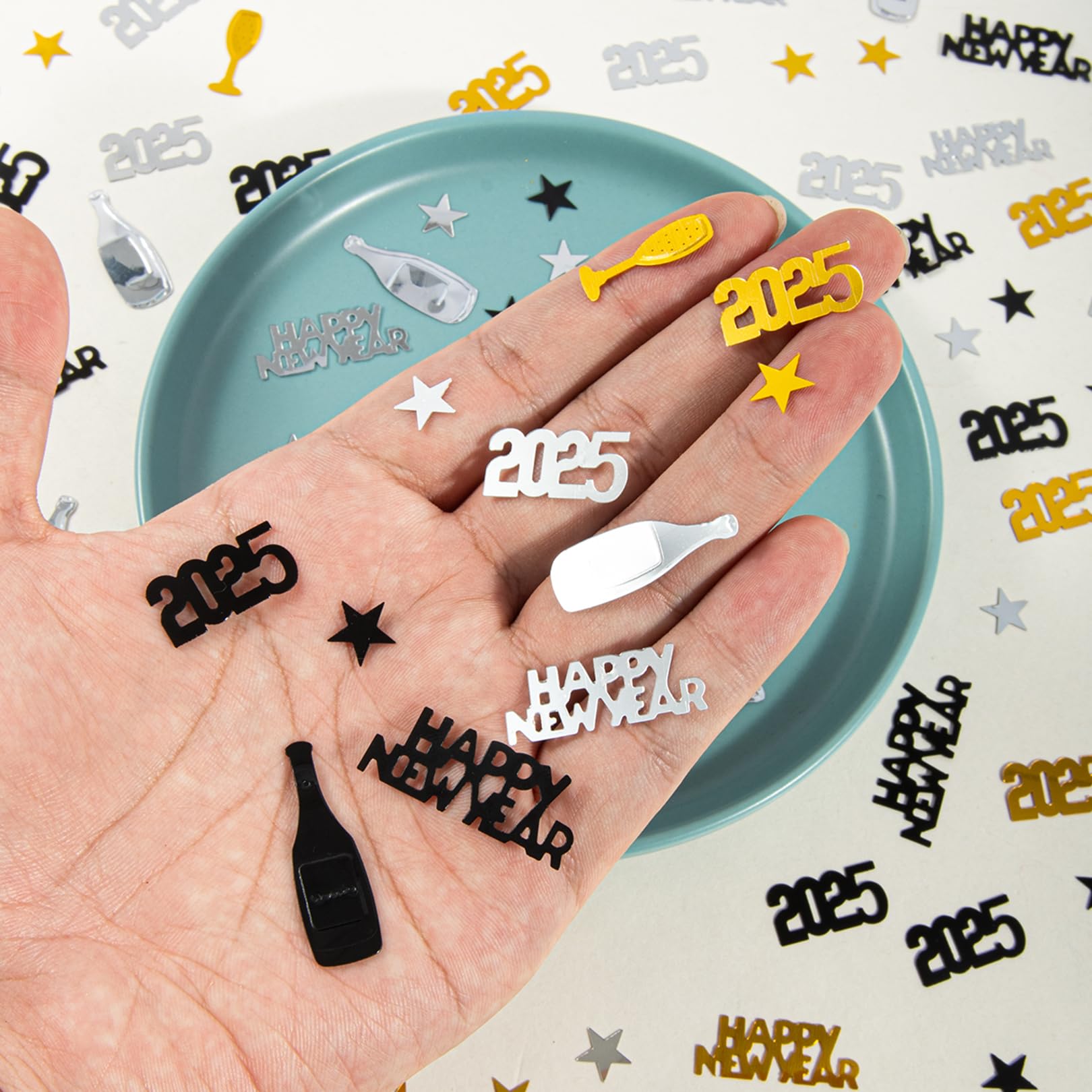 Silvester Deko 2026 Konfetti,Happy New Year Deko Co Produktbild-Vorschau 11