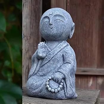 Amazon.co.jp: 模造石彫刻小僧像、禅造園配置装飾ホームオフィス