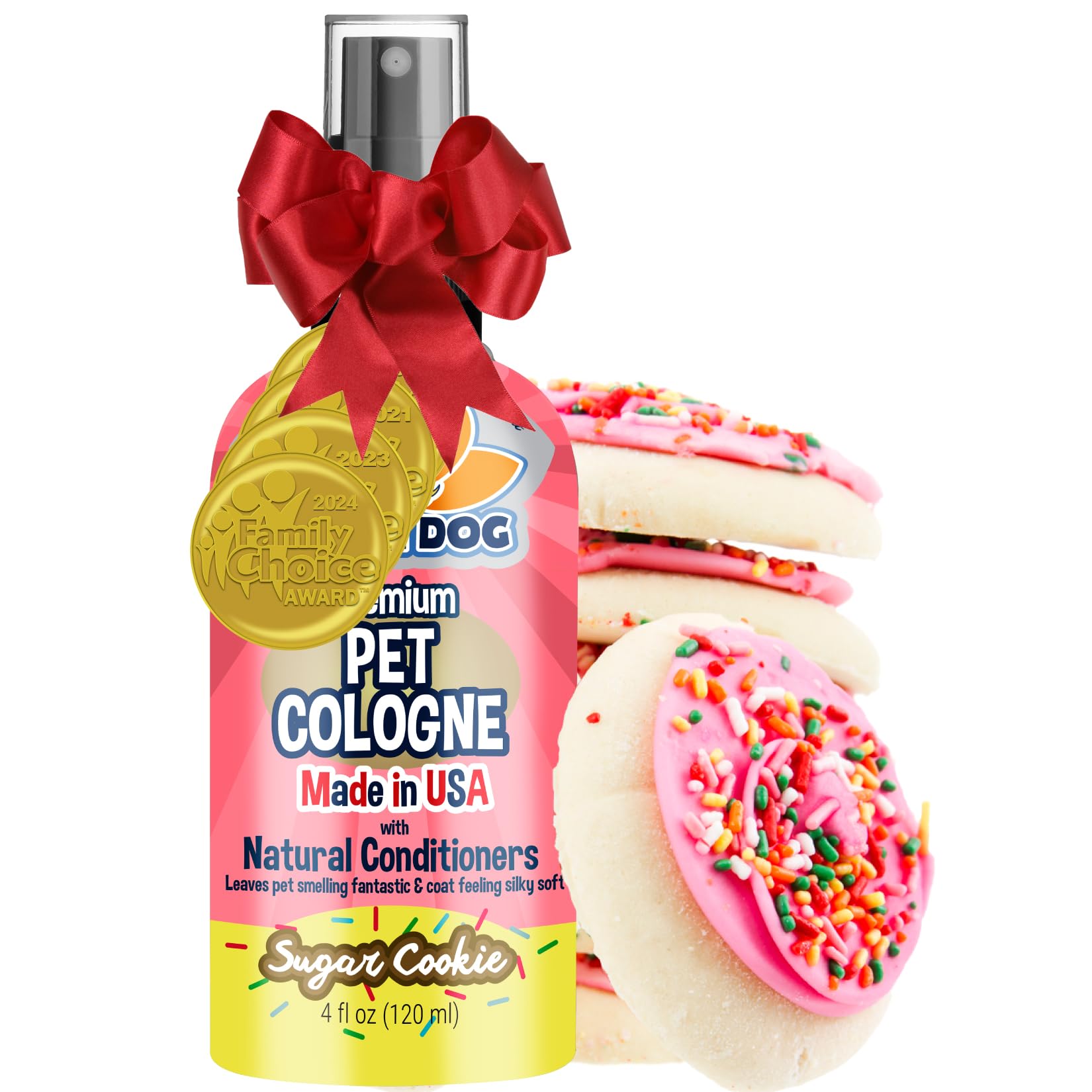 Bodhi Dog Premium Dog Cologne - Deodorizing Dog Perfume & Conditioner for Dogs & Cats - Natural Long Lasting Spray - Keeps Pets Fresh All Day - Gentle, Safe Formula, Made in USA (Sugar Cookie 4 Fl Oz)