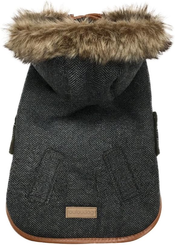 FouFou Dog 63041 Chelsea Coat for Dogs, Small, Black