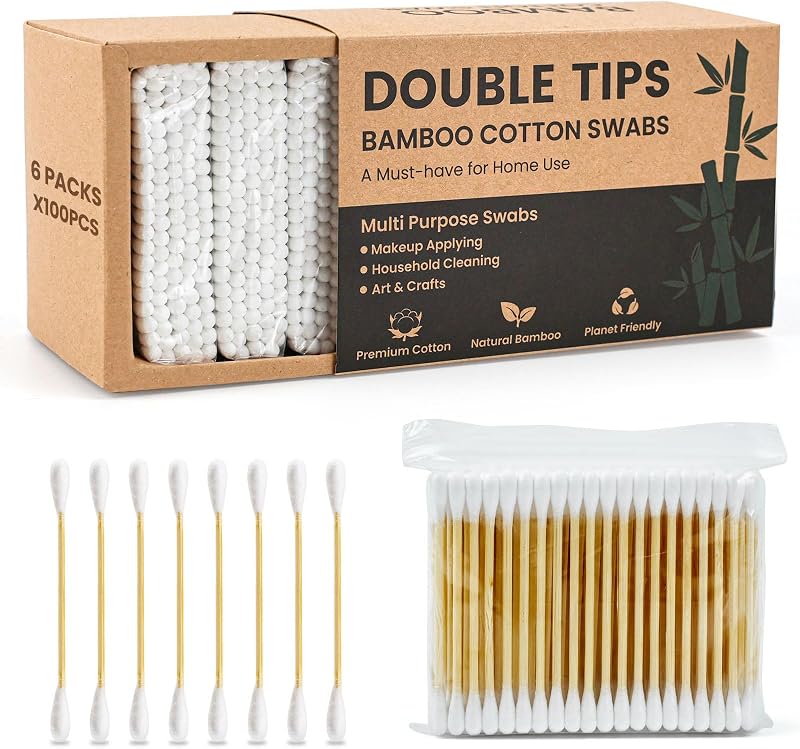 Hastes de Algodão de Bambu com Duas Pontas GOLD HONEY, 600 unidades