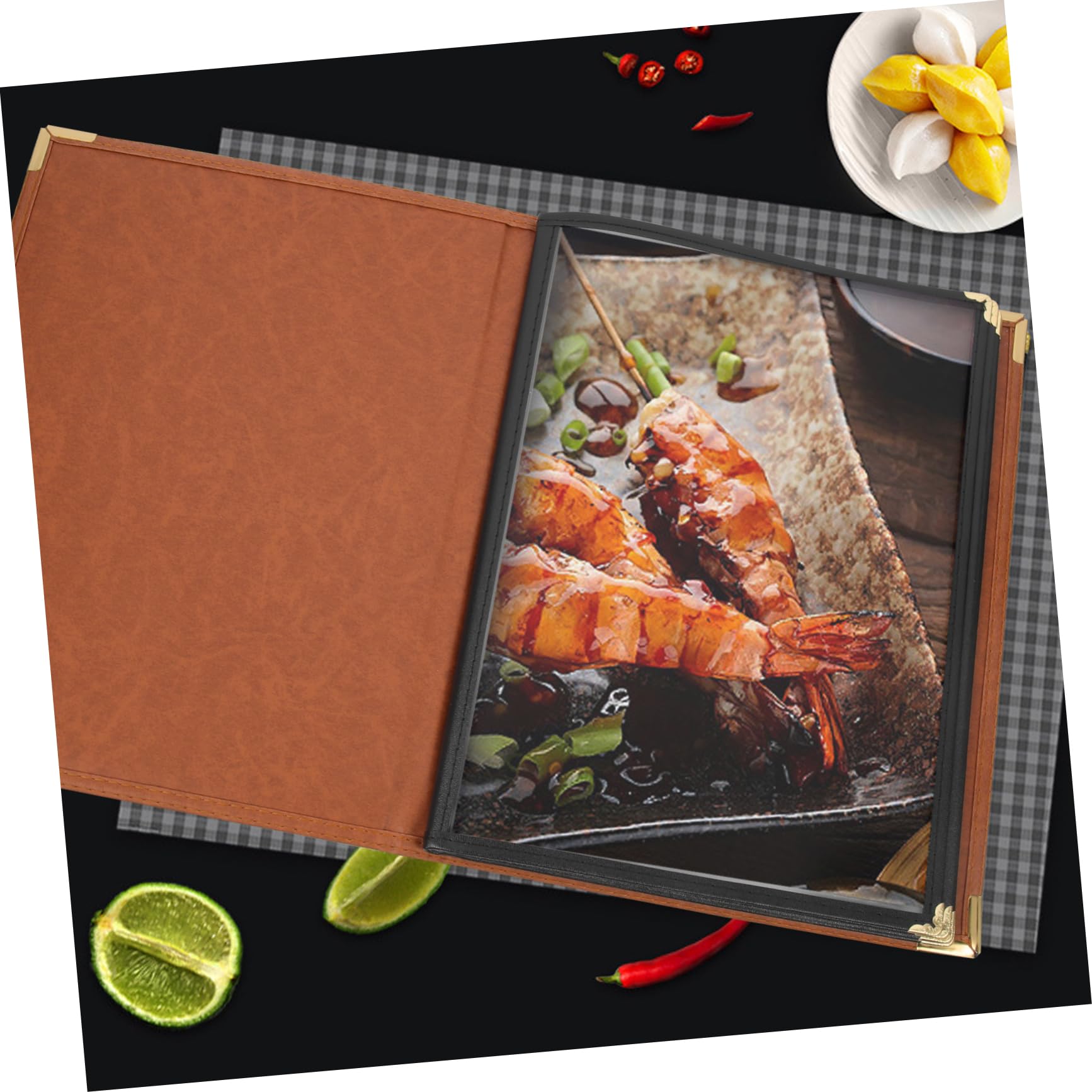 Mikikit 2 Piezas Funda Transparente para Menú de Restaurante de PVC Flexible Carpeta Reutilizable para Menú Soporte Resistente para Bares y
