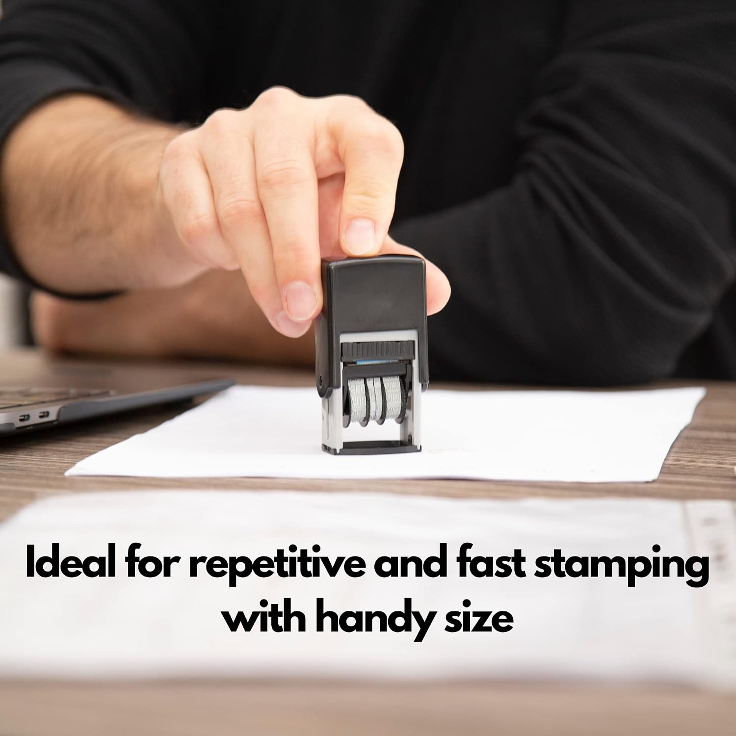 Self Inking Rubber Stamp, Phrase with Date Stamp, Refillable Office Supply Business Stamps (Faxed)