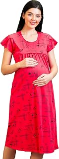 AV2 Women Cotton Printed Maternity Feeding Short Nighty Price In India