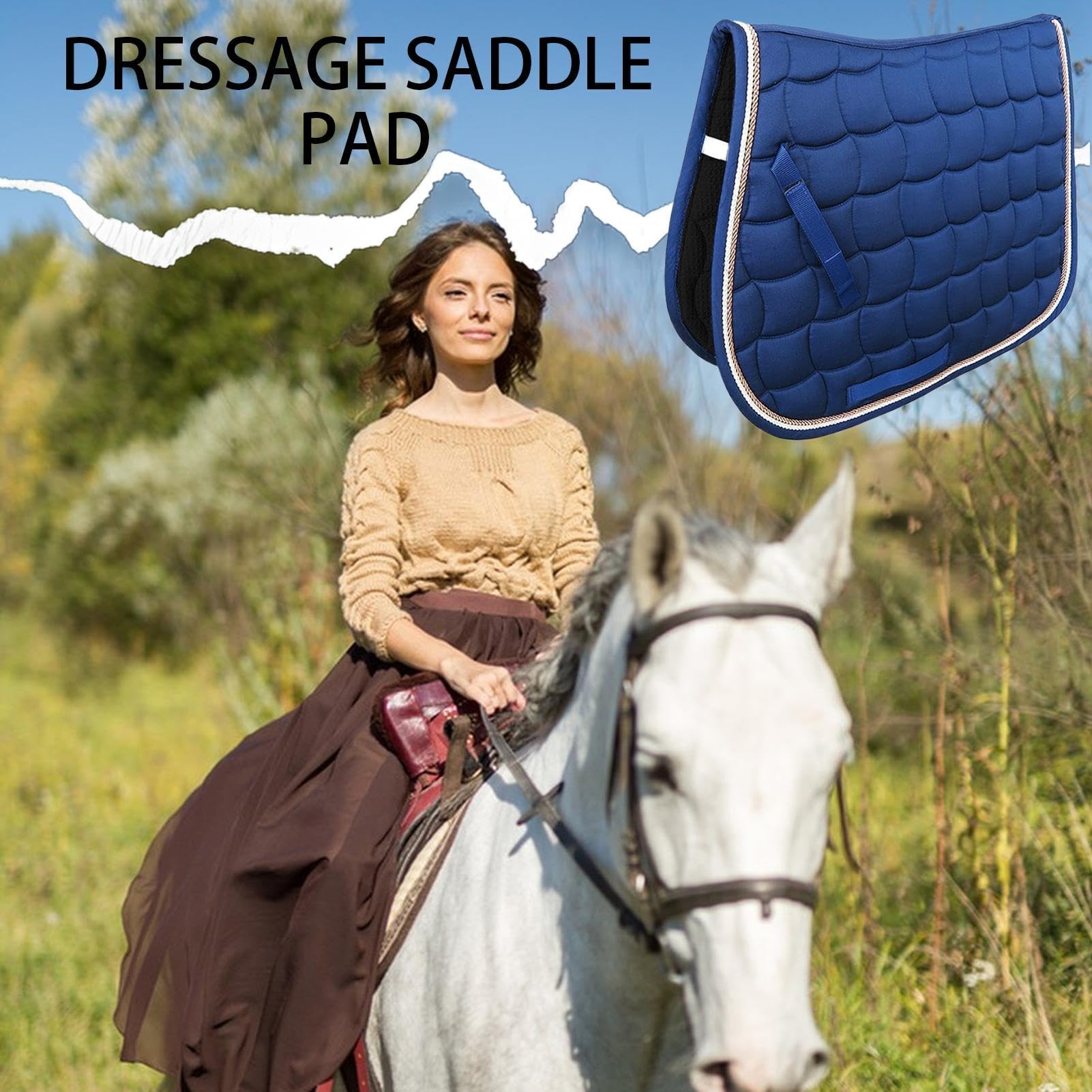 Sudadera Para Silla De Montar Almohadilla para Equitación Transpirable | Accesorio De Entrenamiento Y Competición Con Amortiguación
