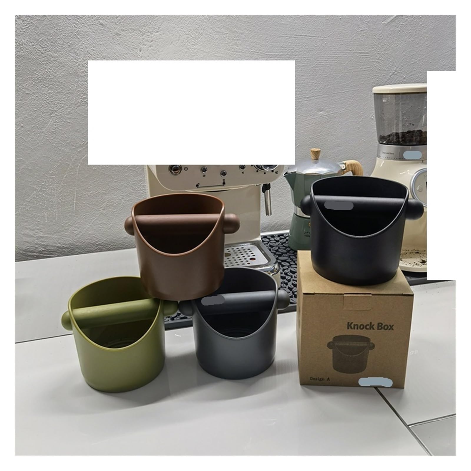 Bussare Al Caffè Scatola Compatibile for Mini 1pc Assorbente Domestico Bocca Diritta Plastica ABS Bussare Scorie Secchio Espresso Puck Smaltimento