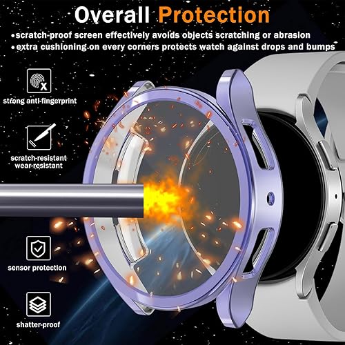 Miniatura 2 de RICHONE - Funda compatible con Samsung Galaxy Watch 6 de 1.575 pulgadas, protector de pantalla de TPU suave, resistente a los arañazos, juego de