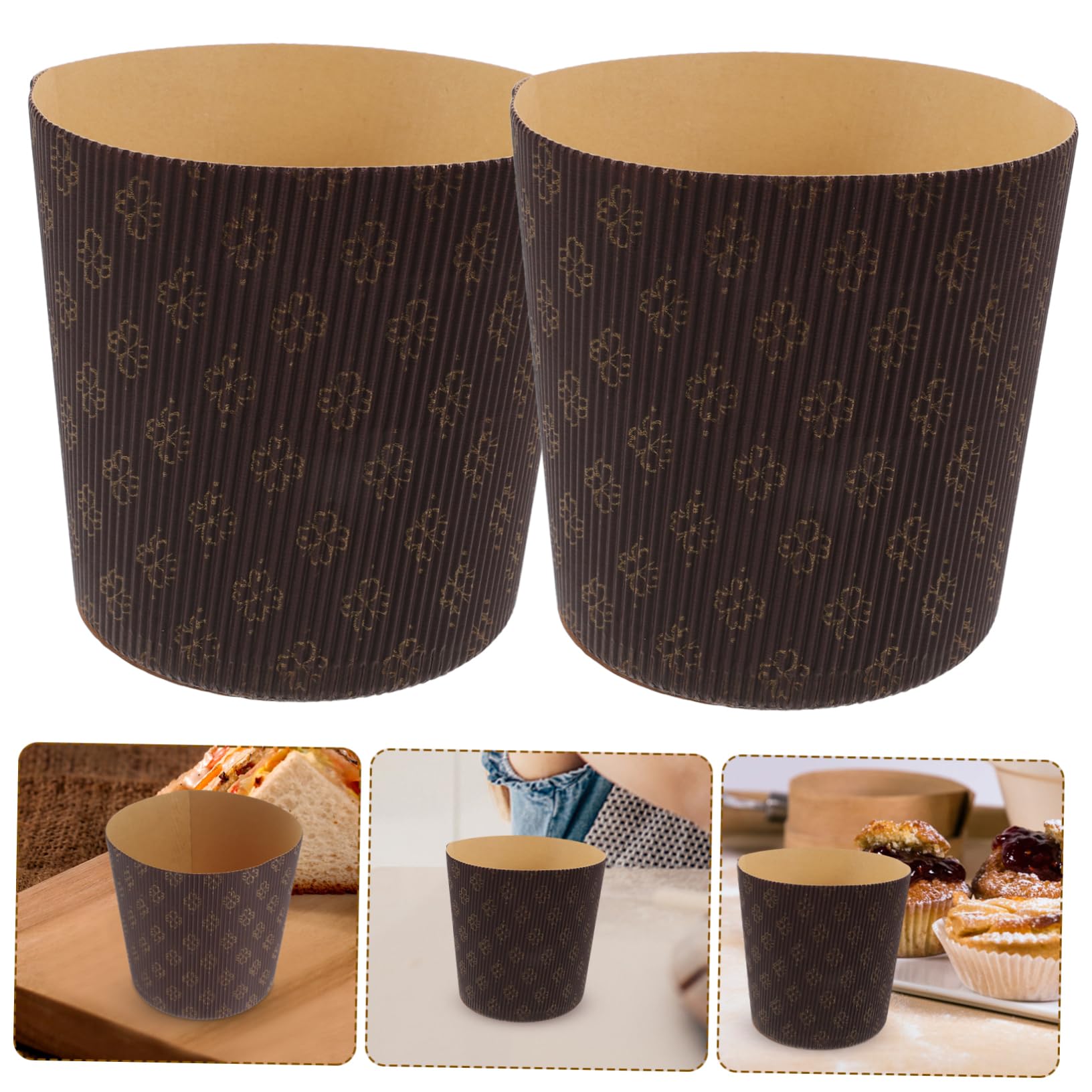 Mipcase Moldes para Muffins y Capacillos para Cupcakes de Papel Marrón, Impermeables y Fáciles de Usar, 25 Piezas para Ocasiones de Repostería y Panadería