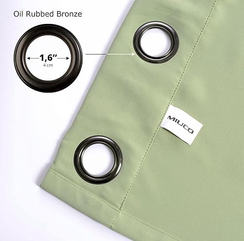 Miniatura 7 de Set de 2 cortinas para ventana, de Miuco, opacas, con ollaos, para recámara, incluye 2 alzapaños