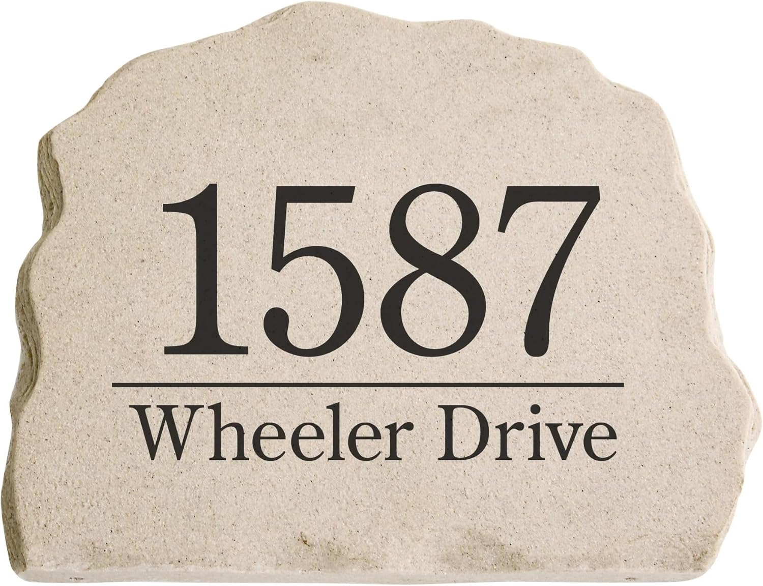 Custom Address Garden Stone Sign – Personalized House Number Yard Decor, Outdoor Lawn Plaque, Weather-Resistant Resin Stone, Gift for Homeowners, Housewarming, Mom or Grandma