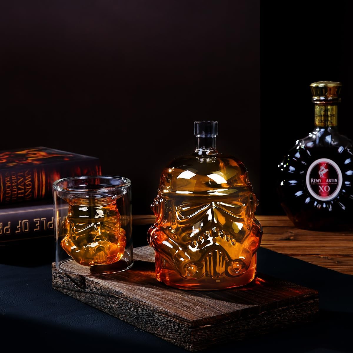 Star Unique Whiskey Decanter Set with Glasses and Ice Ball Molds - Cool Gifts for Men - Bourbon, Scotch, Wine, and Liquor Bottle - Christmas Gift for Him