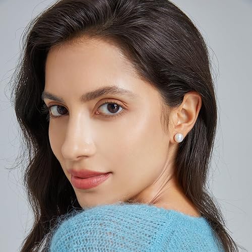 Miniatura 10 de Purple Opal Earrings for Women Sterling Silver 8mm Round Hypoallergenic Purple Opal Stud Earrings October Birthstone Earrings Opal Jewelry for Women