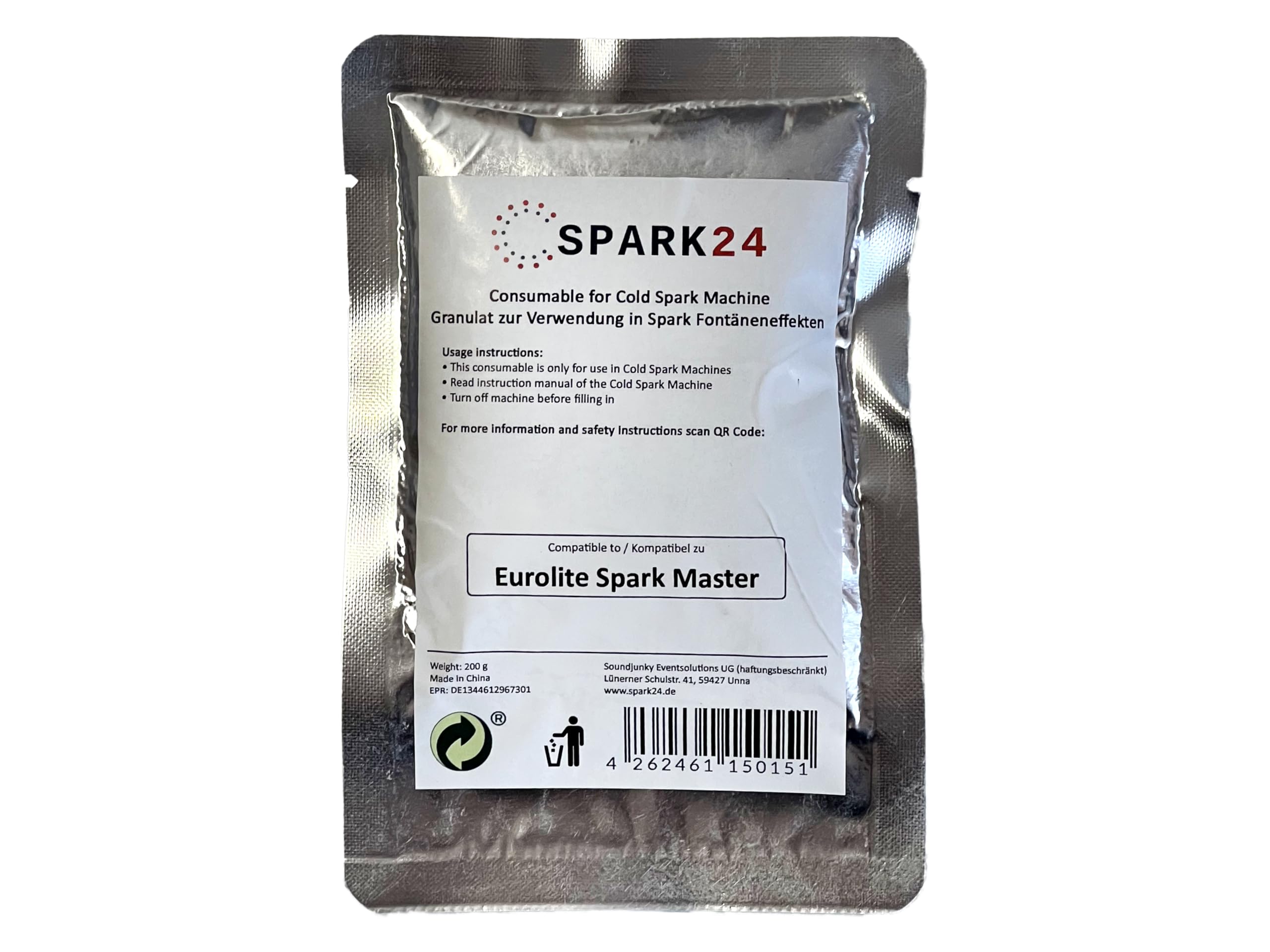 Granulato compatibile con Eurolite Spark Master polvere titanio scintille