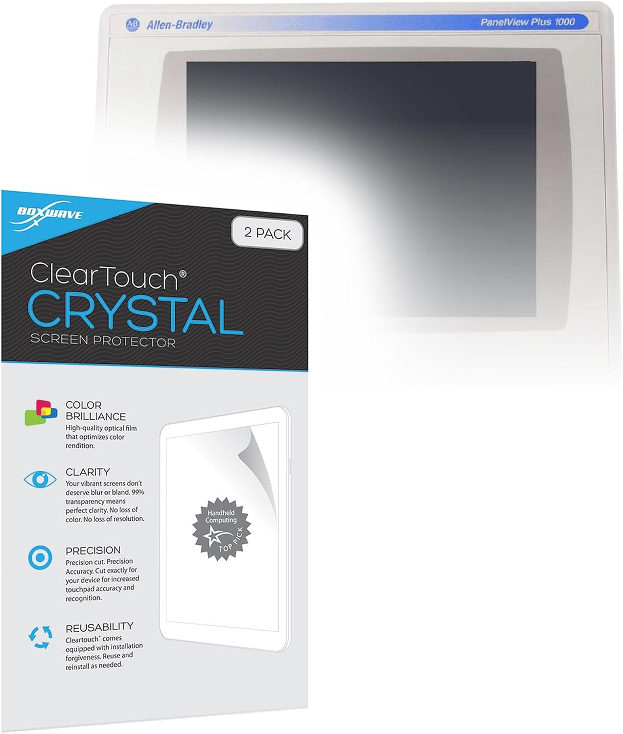 BoxWave Screen Protector Compatible with Allen Bradley PanelView Plus 6 1000 - ClearTouch Crystal (2-Pack), HD Film Skin - Shields from Scratches