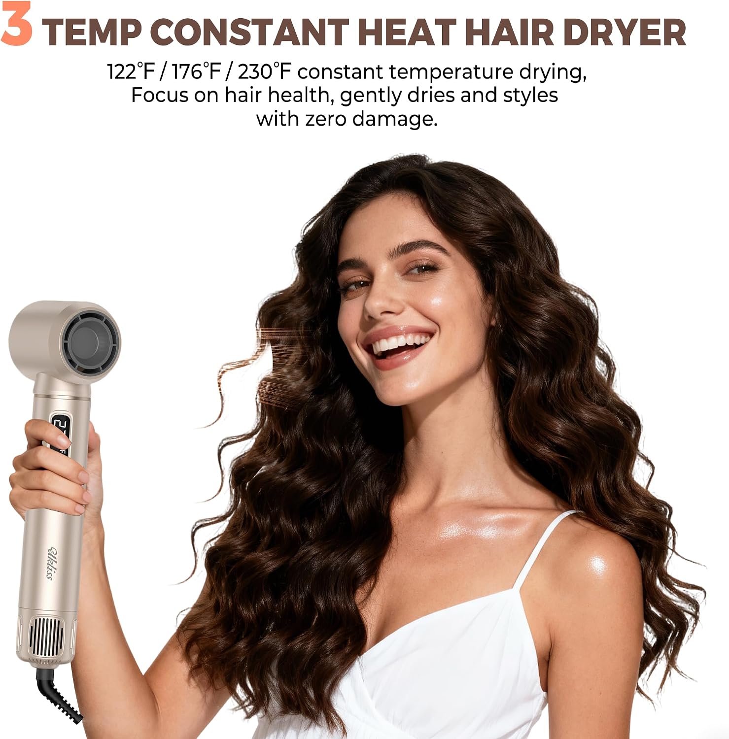 UKLISS 6 in 1 Hair Dryer Brush & Air Styler, Professional Blowout Brush with LCD Screen, Multi-Styler for Volume & Shine, 122°F-230°F Precision Heat, ALCI Safety Plug