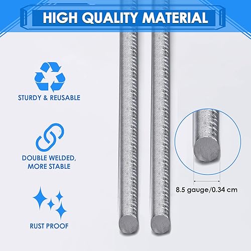 Miniatura 3 de Juego de 100 estacas de metal de 30 x 10 pulgadas, estacas de alambre resistentes a la intemperie para garaje de 0.157 in 0.197 in, tablero de