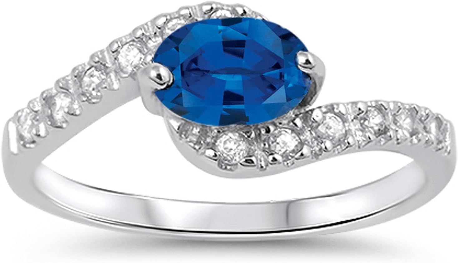 CHOOSE YOUR COLOR Sterling Silver Oval Ring