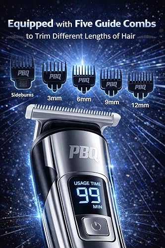 Miniatura 6 de La recortadora para hombres cuenta con maquinilla de afeitar eléctrica impermeable para tus necesidades, incluyendo nariz, cuerpo, cara y bigote,