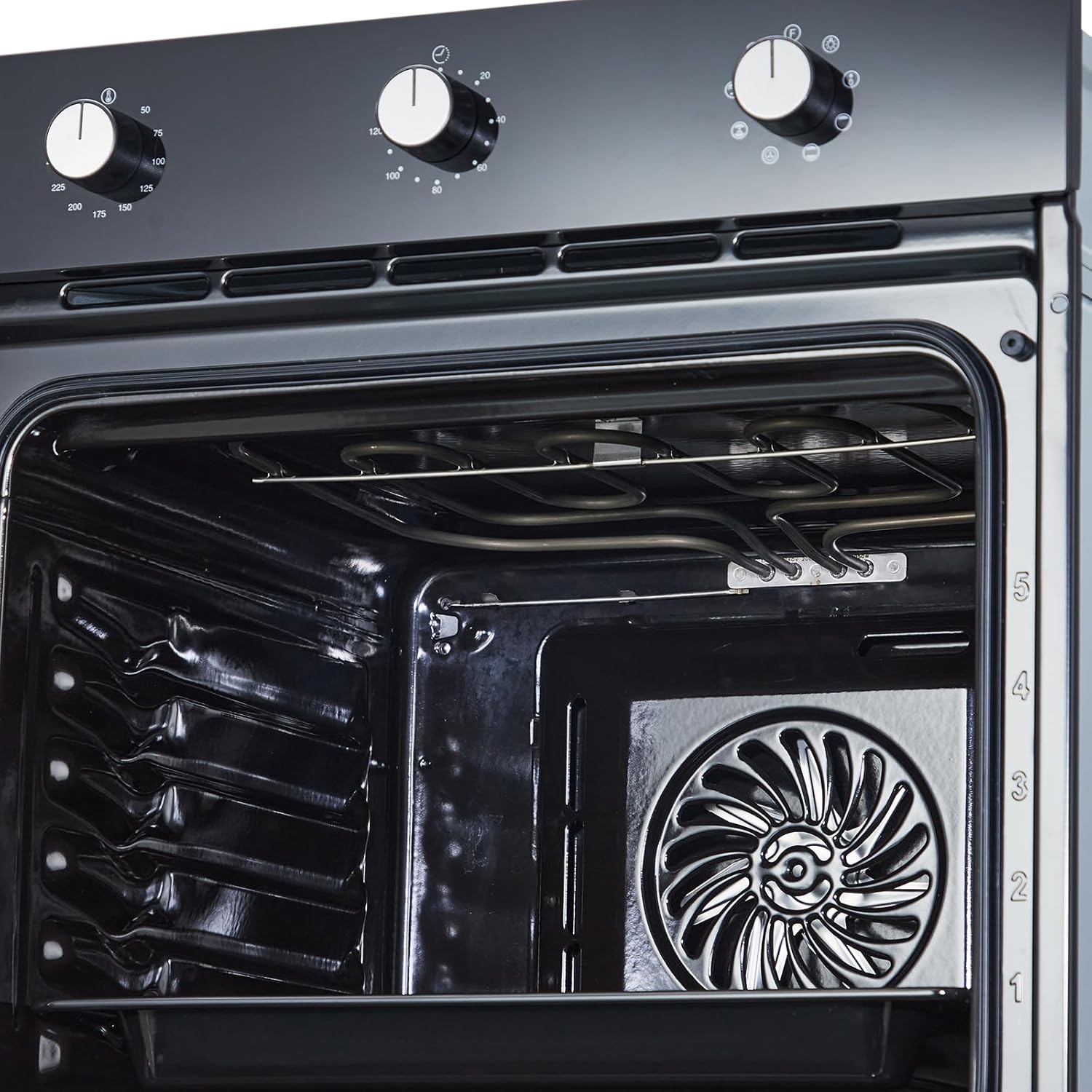 24" Single Wall Oven, Black Built in Electric Wall Oven with Mechanical Knobs Control, 8 Cooking Functions, 3000w 2.5Cu.Ft Wall Mount Convection Oven