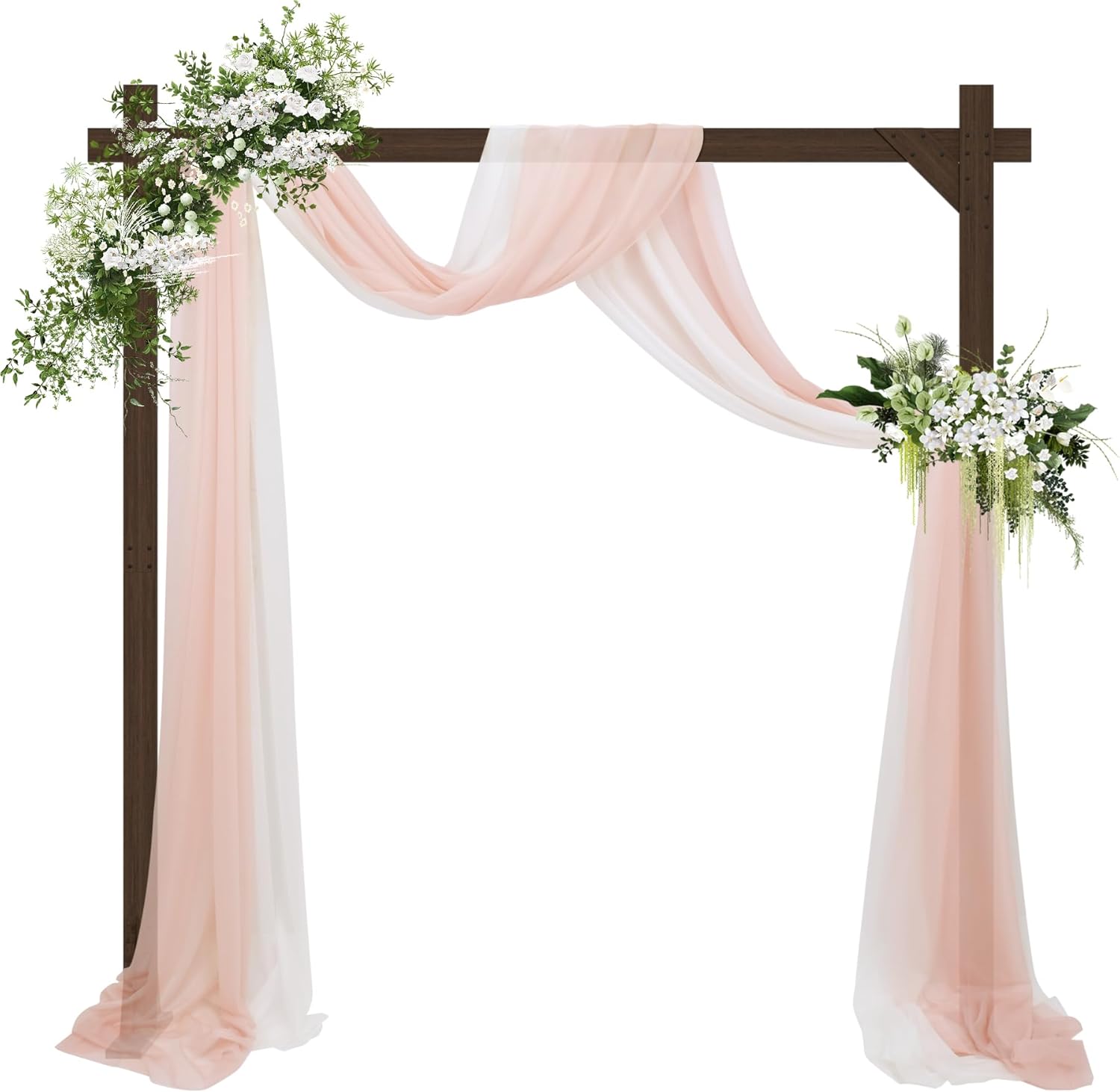 Amazon.com : AZAMIA 7.38FT Wooden Wedding Arch Wood Square Arch ...