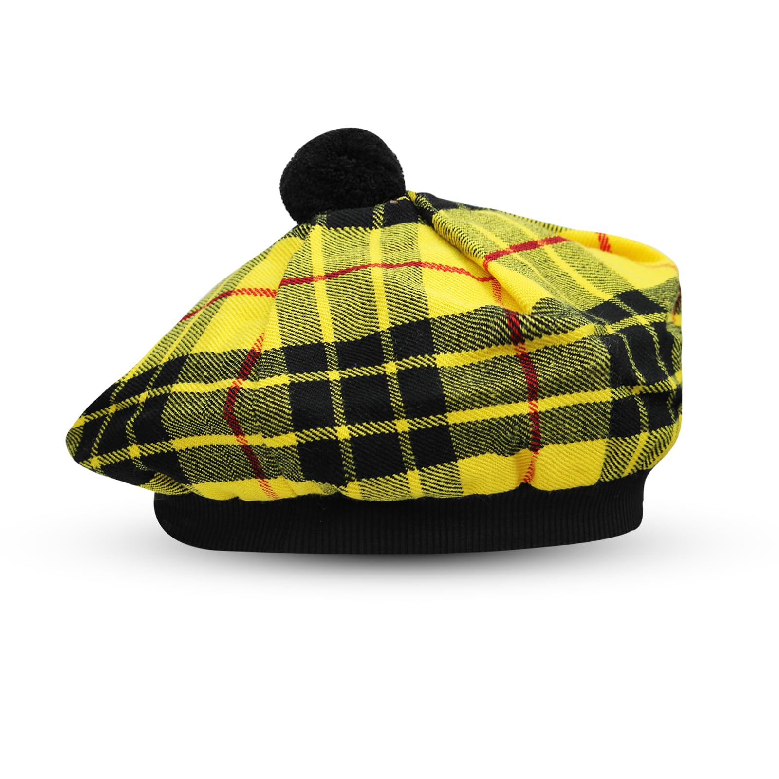 YAS Designer Scottish Hat Tam o' Shanter Tammy Jimmy Flat Bonnet in Many Tartans (UK, Alpha, One Size, Macleod of Lewis)