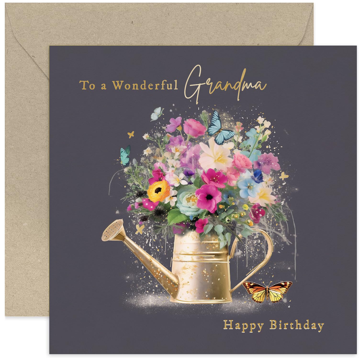 Giftzie Bellissimi biglietti di compleanno dorati per nipote, meravigliosi cocktail dorati, elegante e tradizionale biglietto di compleanno per nipote da nonni, splendido biglietto di auguri A5