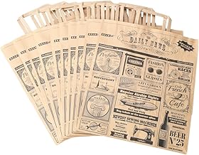 Kawabata Takisaburo Shoten Newspaper Stocker, Used Paper with Handle, Heavy Duty Collection Bag, English Letter Pattern, Newspaper Organizer, Newspaper Stockers, Pack of 10