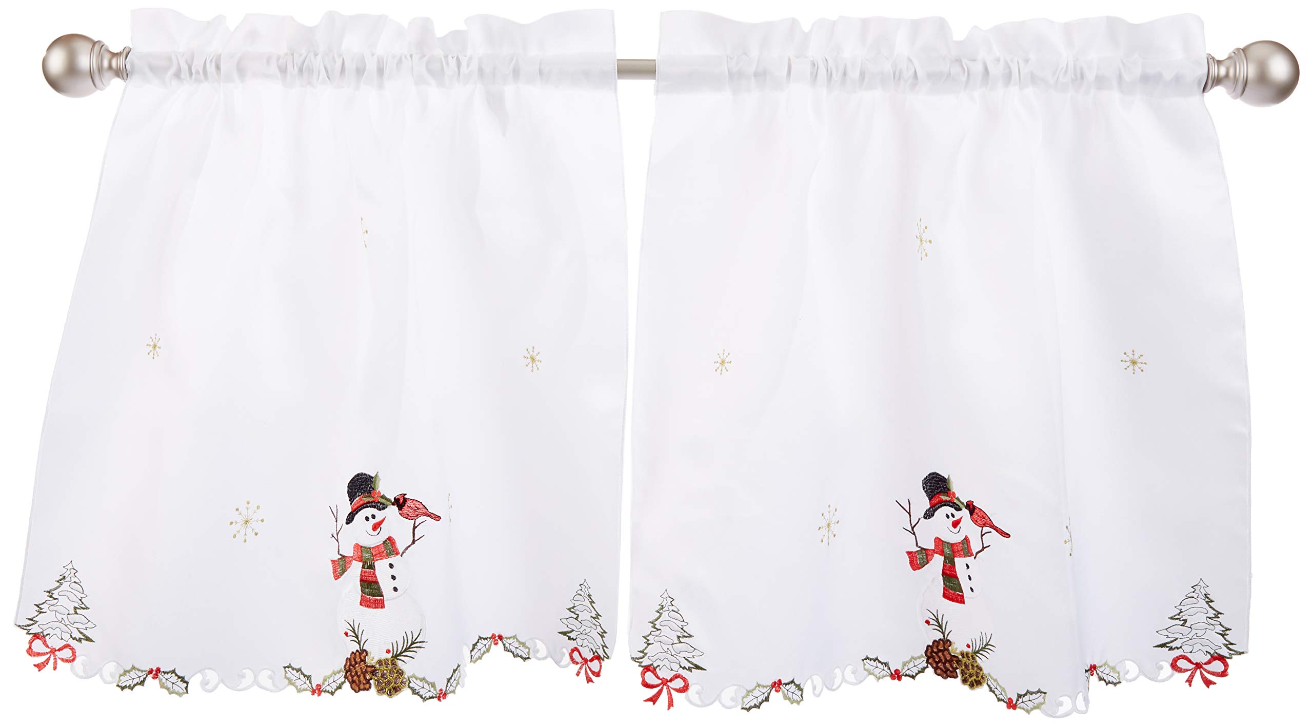 Lorraine Home Fashions Snowmen, Window Curtain Tier Pair, 58