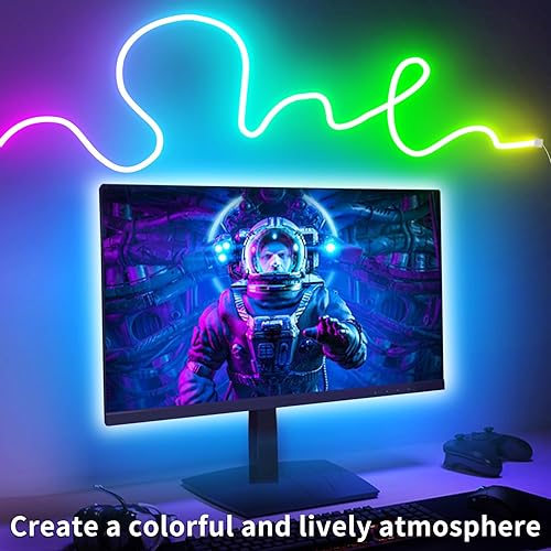 Miniatura 3 de Luces LED de neón de 100 pies, 24 V, IP65, impermeable, flexible, RGB LED, cuerda de luces de neón con control remoto por aplicación, tira de luces