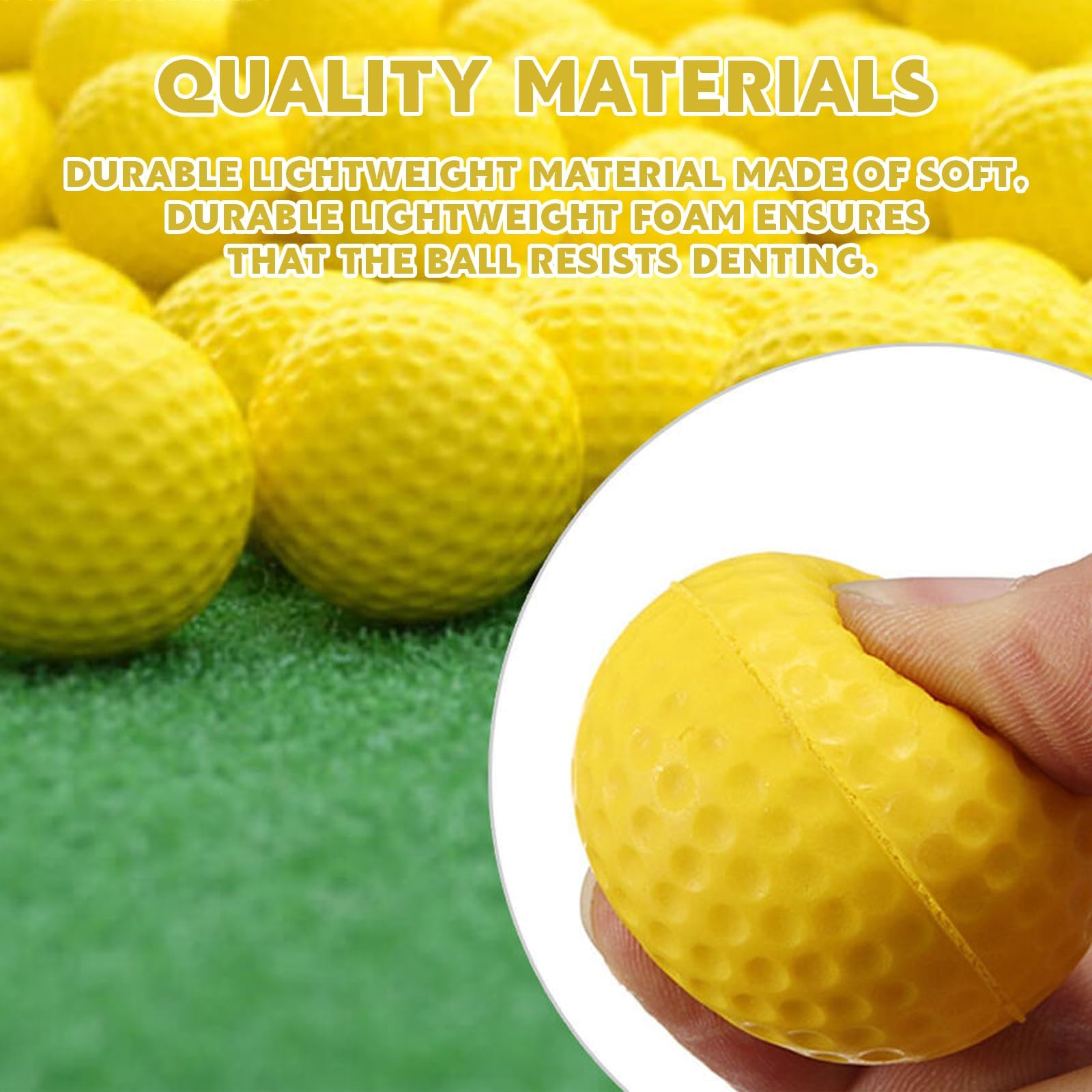 CVNRCLP 12 Pack Golf Practice Balls, Soft Elastic Foam Dimpled Training Balls for Indoor/Outdoor Swing Practice - Image 3